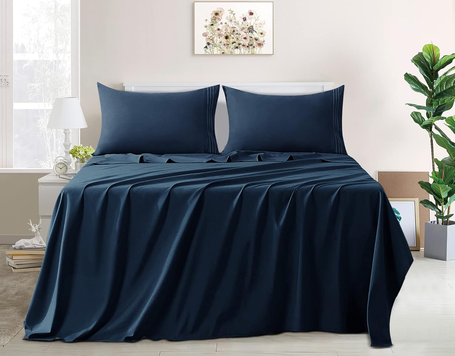 wavveUziz Queen Size Bed Sheet Set Super Soft Double
