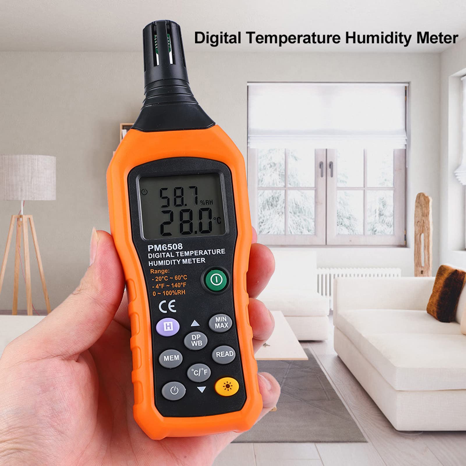 Marhynchus Medidor de Humedad y Temperatura Higrómetro, Pantalla LCD, Función de Retención de Datos, Pantalla Retroiluminada, para Salas de Estar y Oficinas con Salas de Máquinas