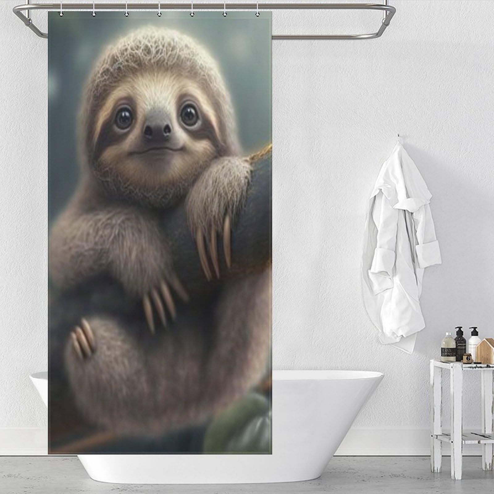 Rideau de douche paresseux lavable pour transformer l'ambiance de votre baignoire familiale