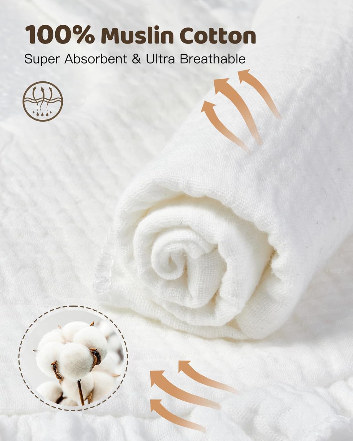 Lictin 8-Pack Muslin Baby Bibs - Bandana Drooling and Teething Bibs, Unisex Cotton - Image 4