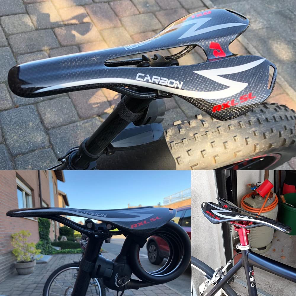 RXL SL Selle de Vélo en Fibre de Carbone Ultraléger Respirant pour Vélo de Route 270 * 141mm Selle VTT Carbone Selle Route Carbone