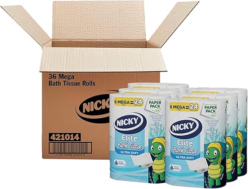 Miniatura 8 de Nicky Elite Bath Tissue 36 Mega Rolls Ultra Soft & Elite Adapt-A-Size Toallas de papel 24 rollos grandes