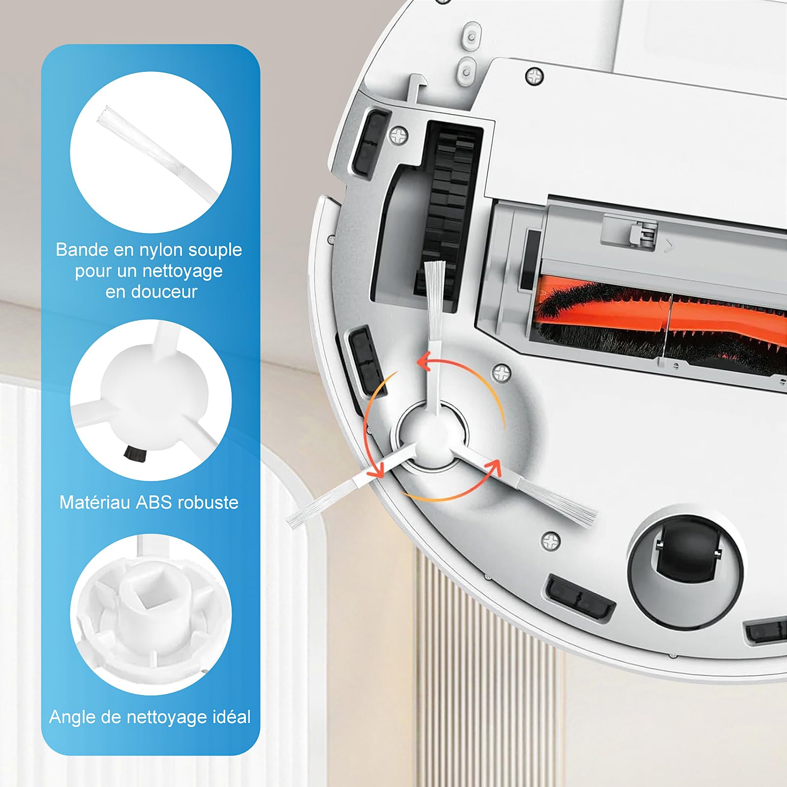 Alloytool 20 Pièces pour Xiaomi X20+ Robot Aspirateur | 1 Brosse Principale, 4 HEPA Filtres, 4 Chiffons, 6 Sacs à poussière, 4 Brosses latérales,1 Brosse de Nettoyage