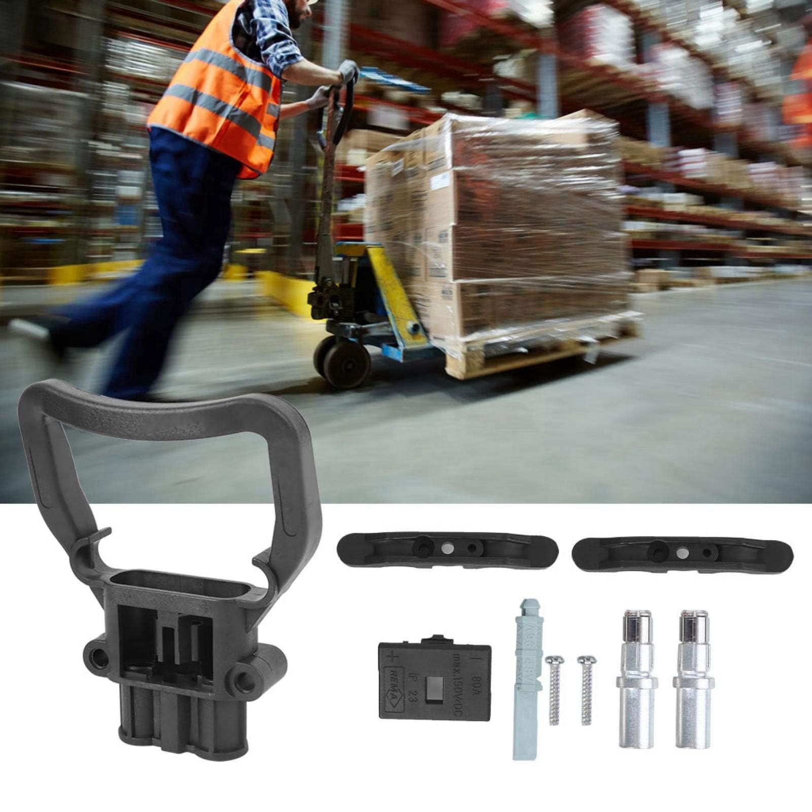 Connettore per Carrello Elevatore 80A Placcato Argento - Connettore Ricarica Veicoli Elettrici Femmina con Alta Durata e Resistenza alla Corrosione per Applicazioni Industriali e Logistica