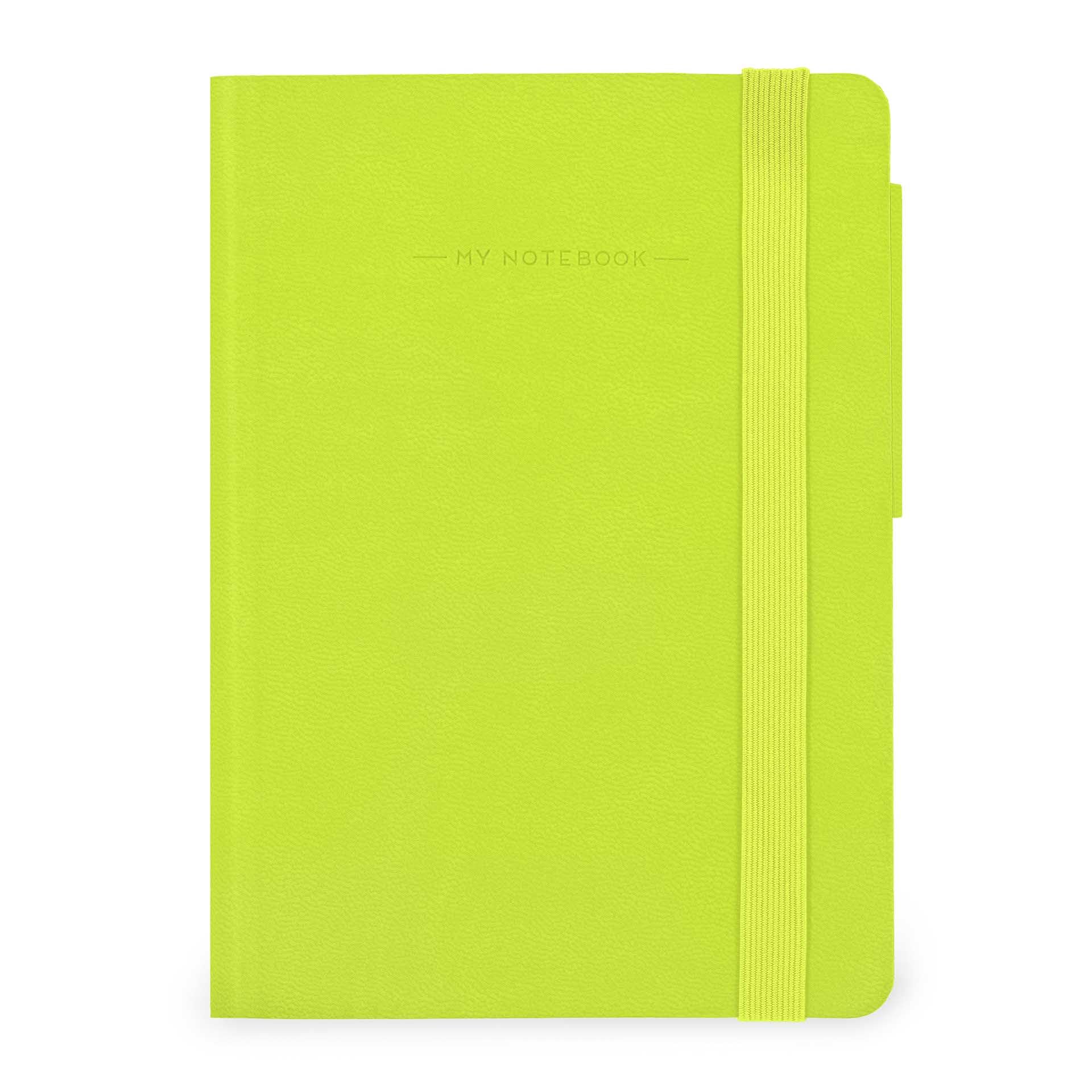 Legami - My Notebook, Chartreuse, Small, Lined Notebook in FSC Certified Paper, 192 Pages, Softcover, Elastic Closure, 9.5 x 13.5 cm