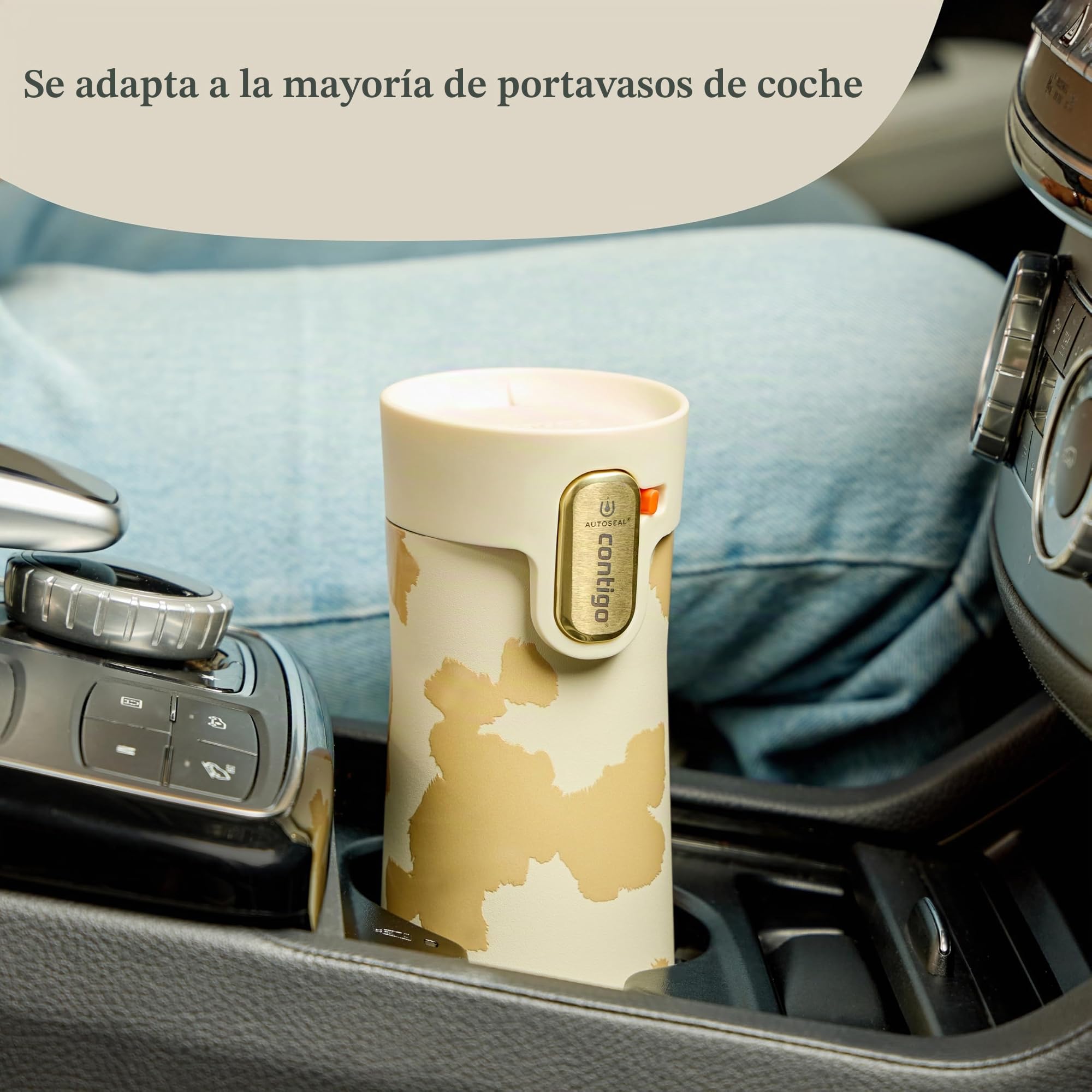 Contigo x Ally Love - Taza de viaje de acero inoxidable aislada al vacío con tapa de cierre automático y fácil de limpiar, a prueba de derrames, mantiene las bebidas frías 24 horas y calientes durante