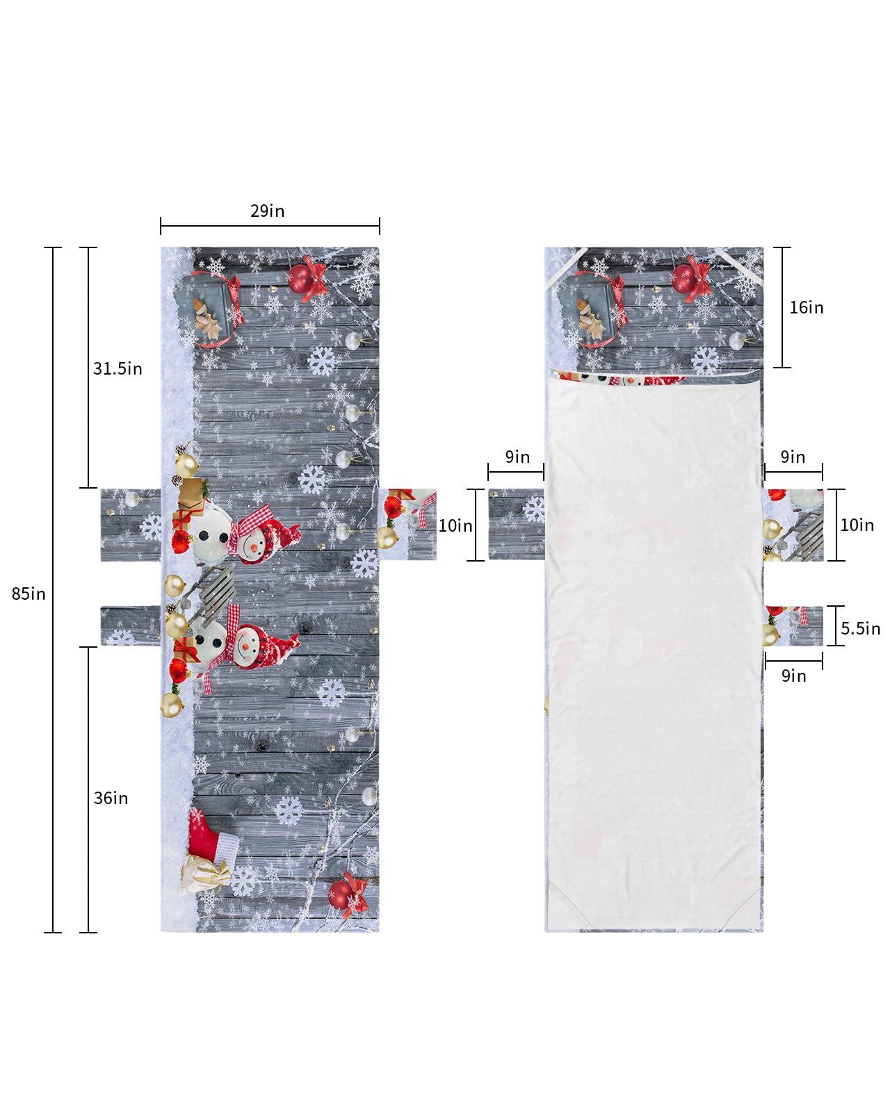 Christmas Beach Lounge Chair Towel Cover, Soft Chaise Lounge Towel with Side Pockets Patio Pool Chairs Cover for Beach/Pool Sunbathing 29x85 Xmas Snowman Balls Winter Snowflake Vintage Wooden