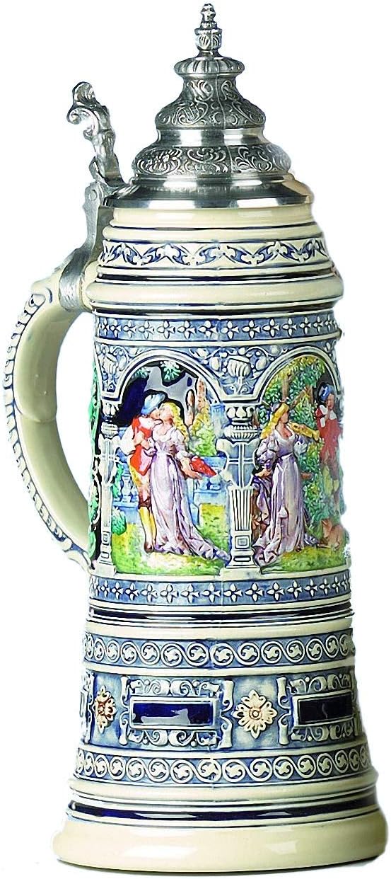 King German Beer Stein loving pair giantstein, replica from year 1890 1,5 liter tankard, beer mug, Limitaet 2005
