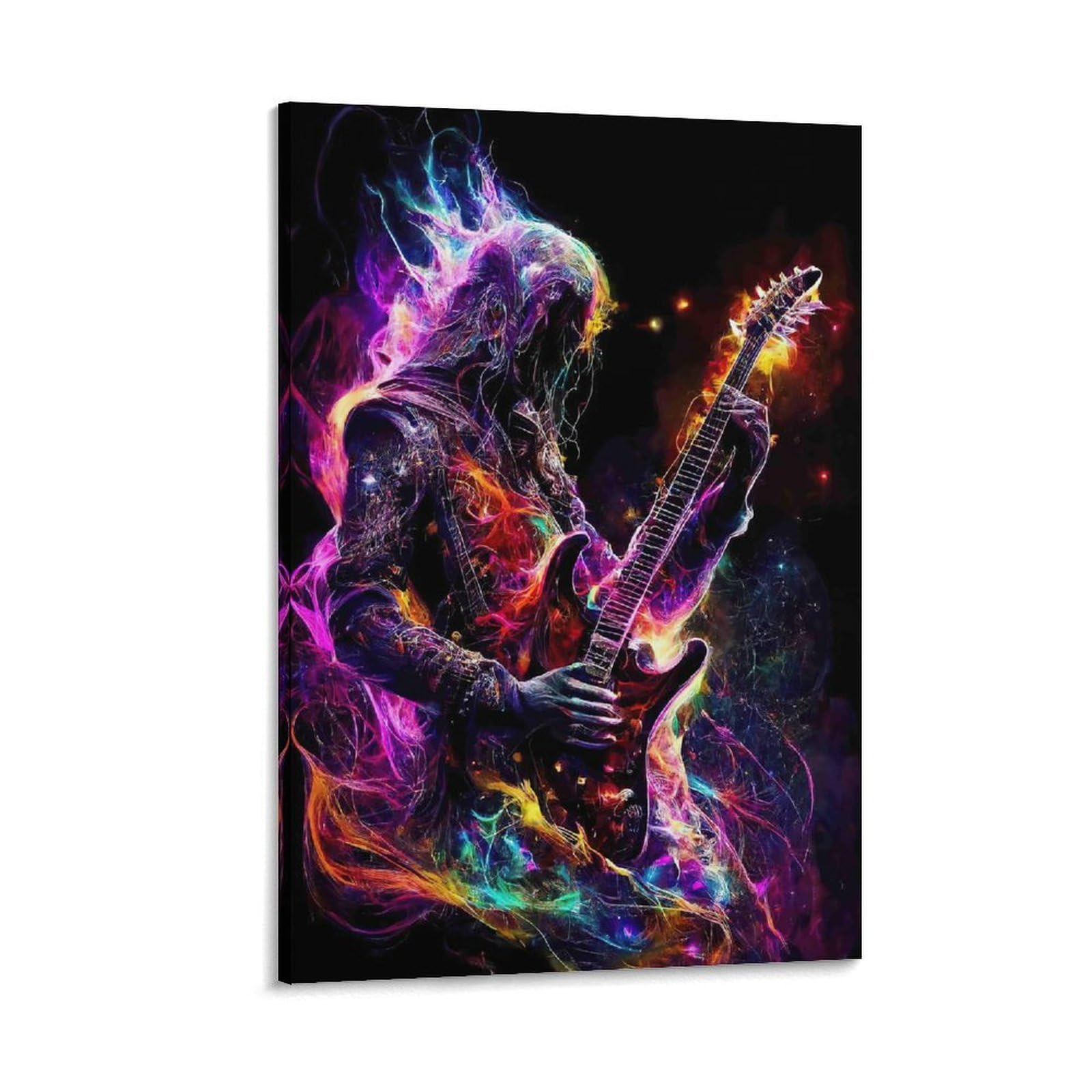 DHBANEIOK Electric Guitar Player Poster Artwork Canvas Prints Picture Modern Canvas Wall Art Picture Wall Hanging for Bedroom Living Room Decor 16x24inch(40x60cm)