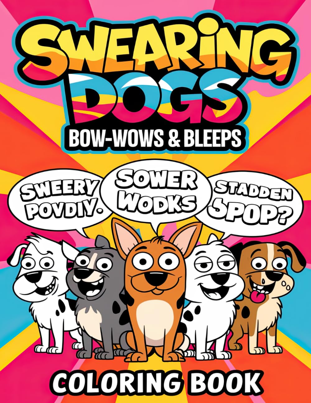 Swearing Dogs Coloring Book: Comedic Dog Quotes and Fun Coloring Pages for Adults & Teens