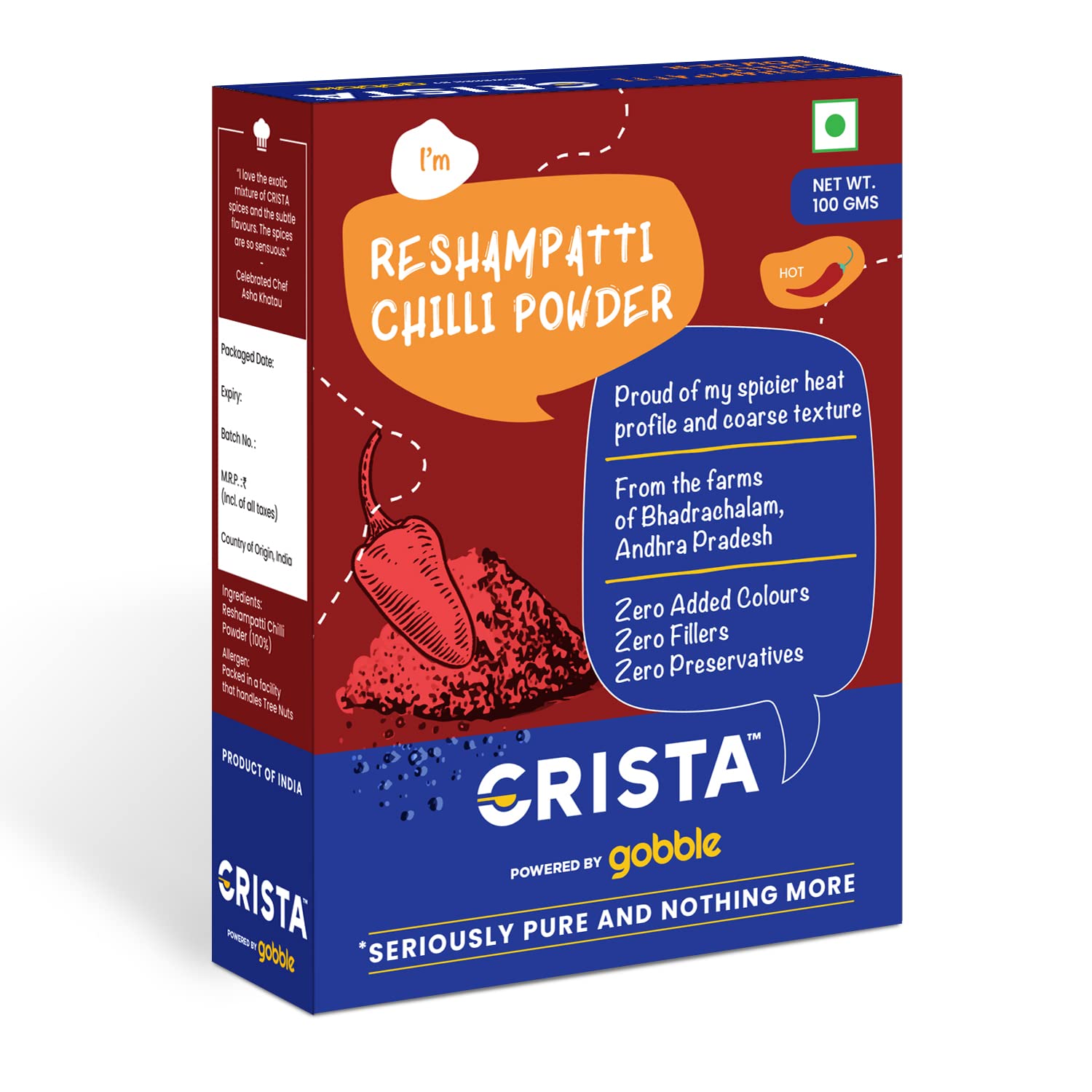 See full amazon price history chart for CRISTA Reshampatti Chilli Powder | Laal Mirch Powder with Natural Oils | Zero added Colours, Fillers, Additives & Preservatives | Spicy Grade | 100 gms CRISTA Reshampatti Chilli Powder | Laal Mirch Powder with Natural Oils | Zero added Colours, Fillers, Additives & Preservatives | Spicy Grade | 100 gms (B09Z6PY3HK) Amazon Price History, Amazon Price Tracker