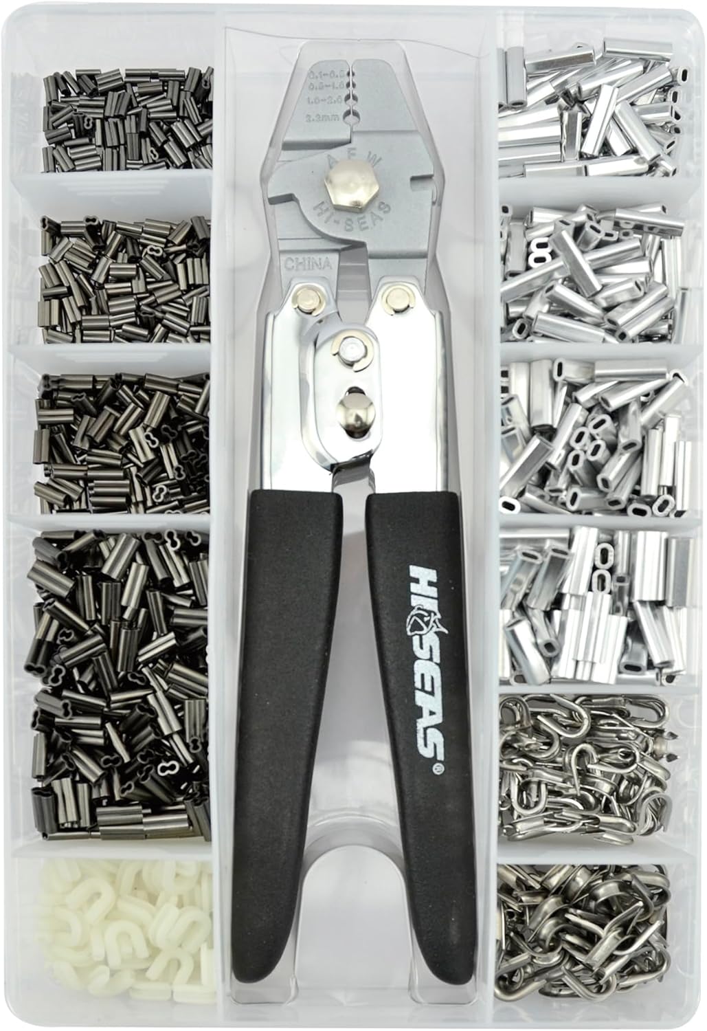 Hi-Seas Tackle Rigging Kits – Complete Fishing Rigging Set with Crimping Tools, Crimp Sleeves, & Storage Box for Saltwater & Freshwater Fishing, Leader Rigging, & Lure Making Supplies