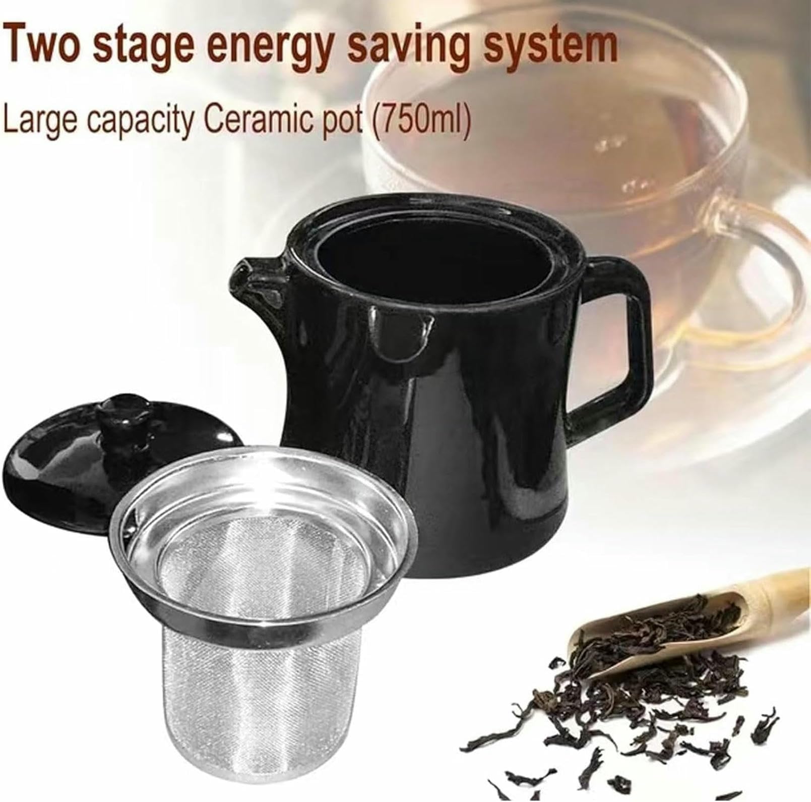 Samovar À Thé Électrique 6 L, Machine À Thé Turque 1 500 W avec Fonction De Maintien Au Chaud, Infuseur À Double Casserole en Acier Inoxydable, pour La Maison Et Le Bureau