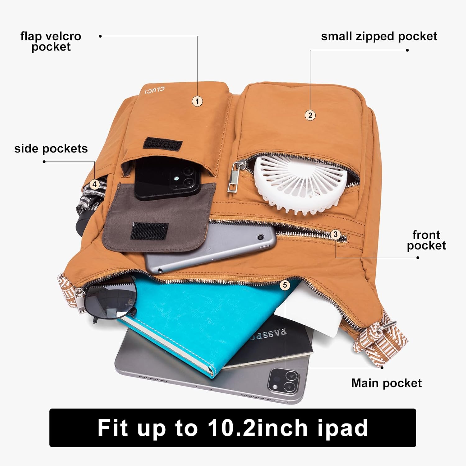 CLUCI Travel Purses for Women, Waterproof Nylon Crossbody Bags for Woman Trendy, Anti Theft Shoulder Handbags for Ladies - Image 5