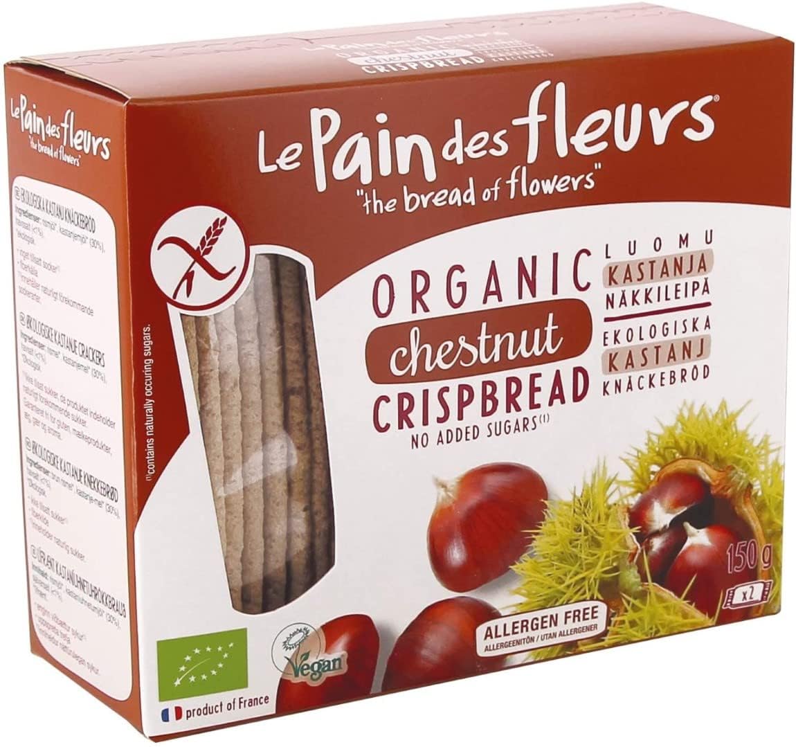 Le Pain Des Fleurs Organic Chestnut Flour Gluten Free Crispbread, 150 g