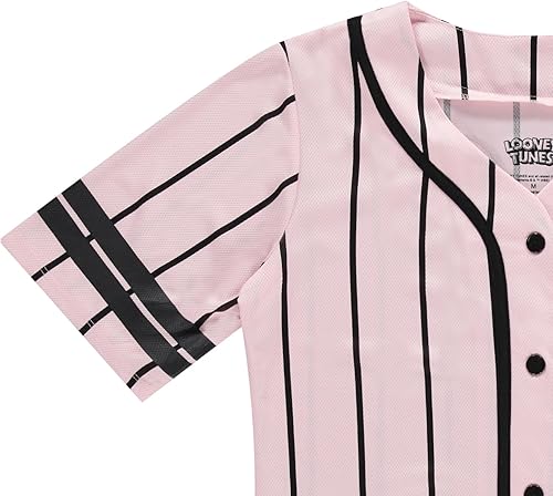 Miniatura 3 de Looney Tunes Camiseta de béisbol para mujer, camiseta de béisbol con botones de malla Lola Bunny, Tweety, Bugs and Taz