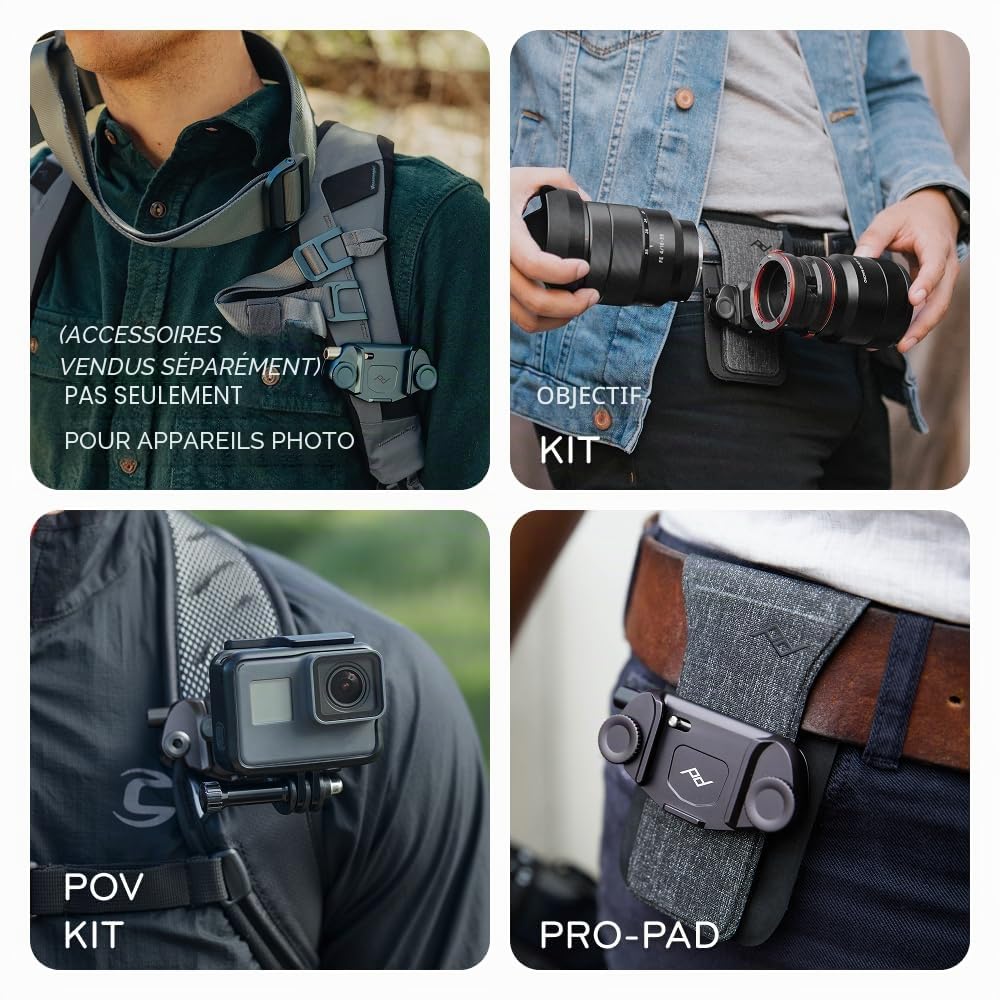 Peak Design Capture Support pour Appareil Photo V3. Noir (CP-BK-3) | Provenance France. Emballage securisé. Livré avec Facture dont TVA.