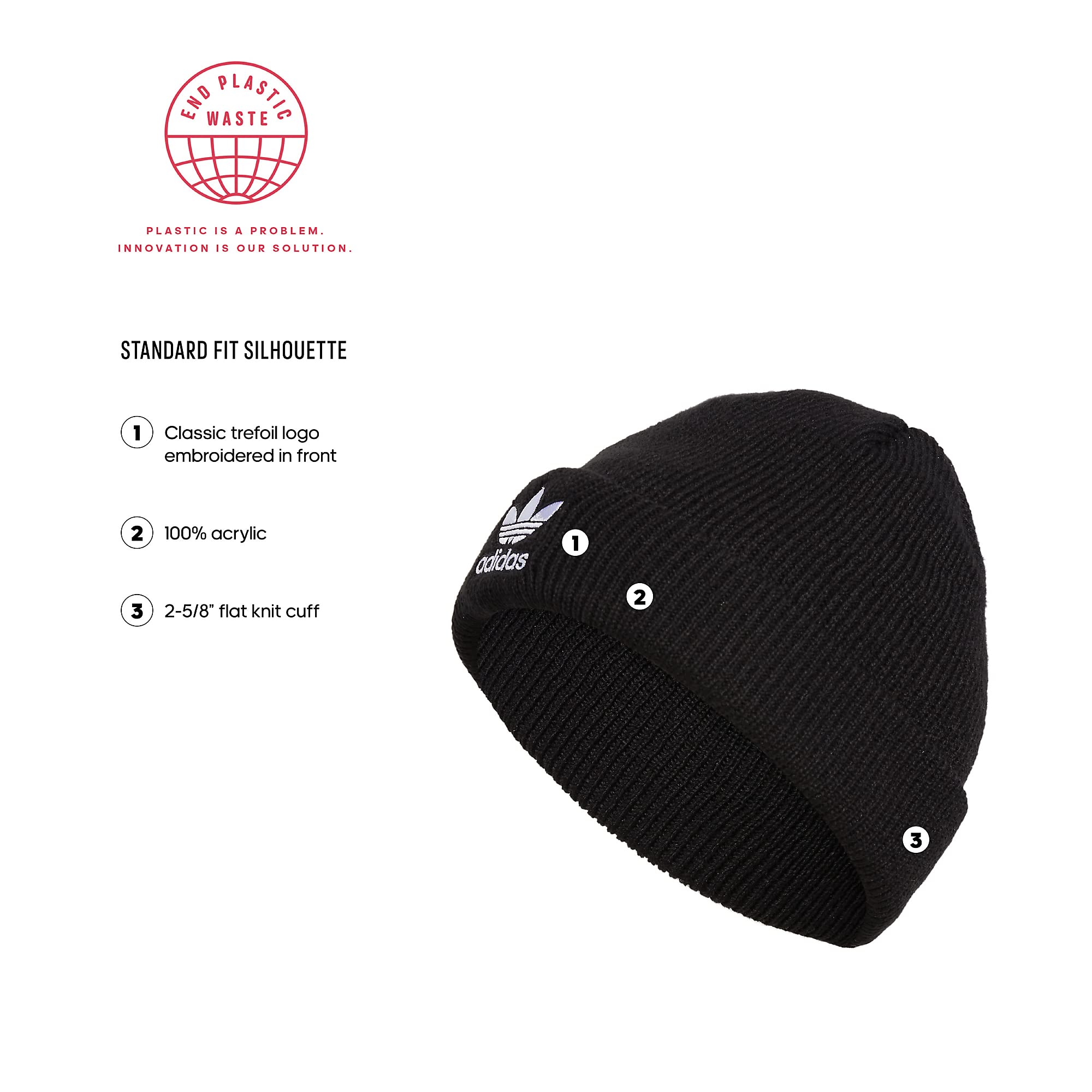 adidas Originals Boys' Kids Trefoil Beanie