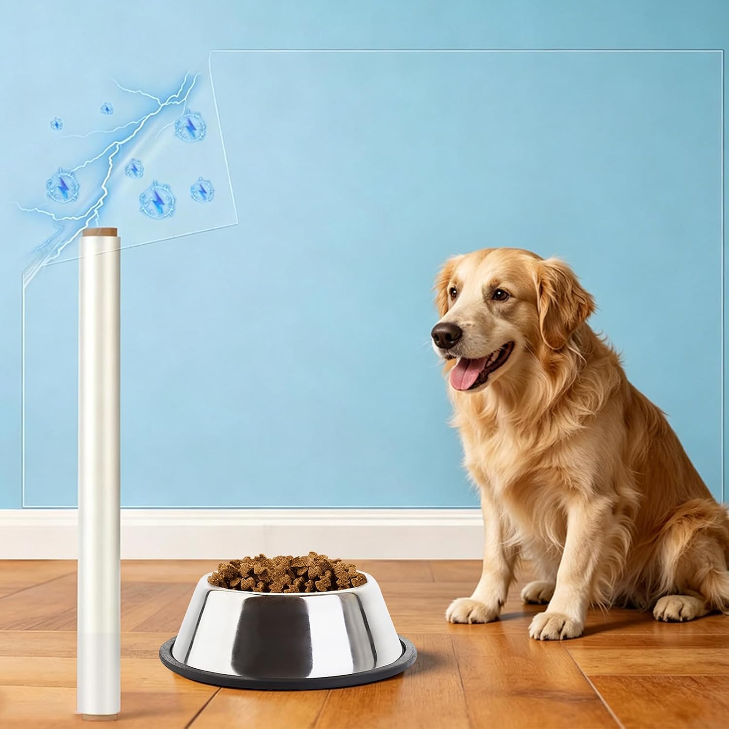 Matte Clear Electrostatic Wall Protector, Static Cling Film Adhesive-Free, No Residue for Trash Can, Behind Trash Can, Pet Scratches, Furniture, Doors, Kitchen (15.78in*9.84ft)
