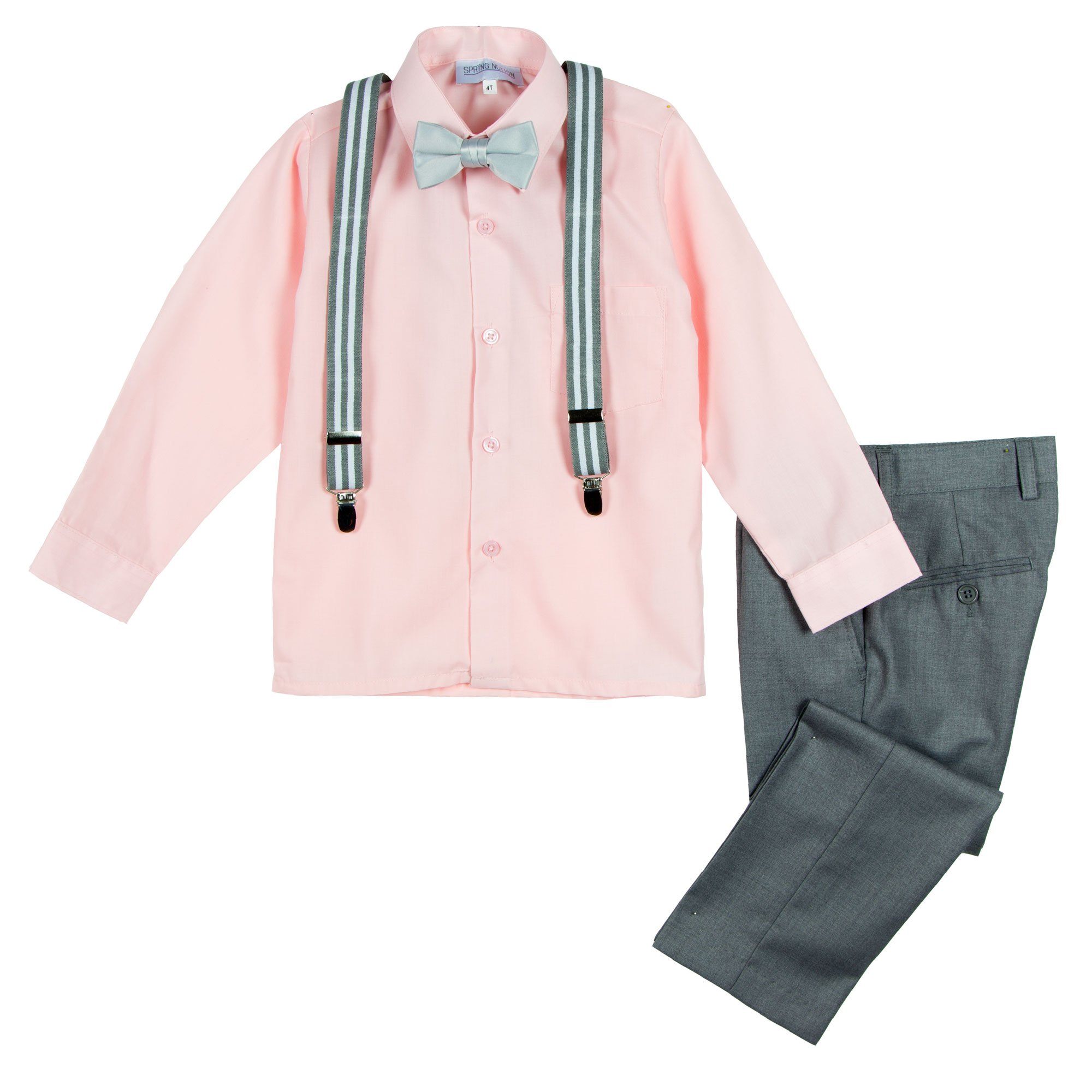 Spring Notion Boys' 4-Piece Patterned Dress up Pants Set