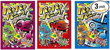 Amazon 明治産業 パチパチパニック 3種アソート コーラ グレープ ソーダ 各15袋 計45袋 パチパチパニック 駄菓子 通販