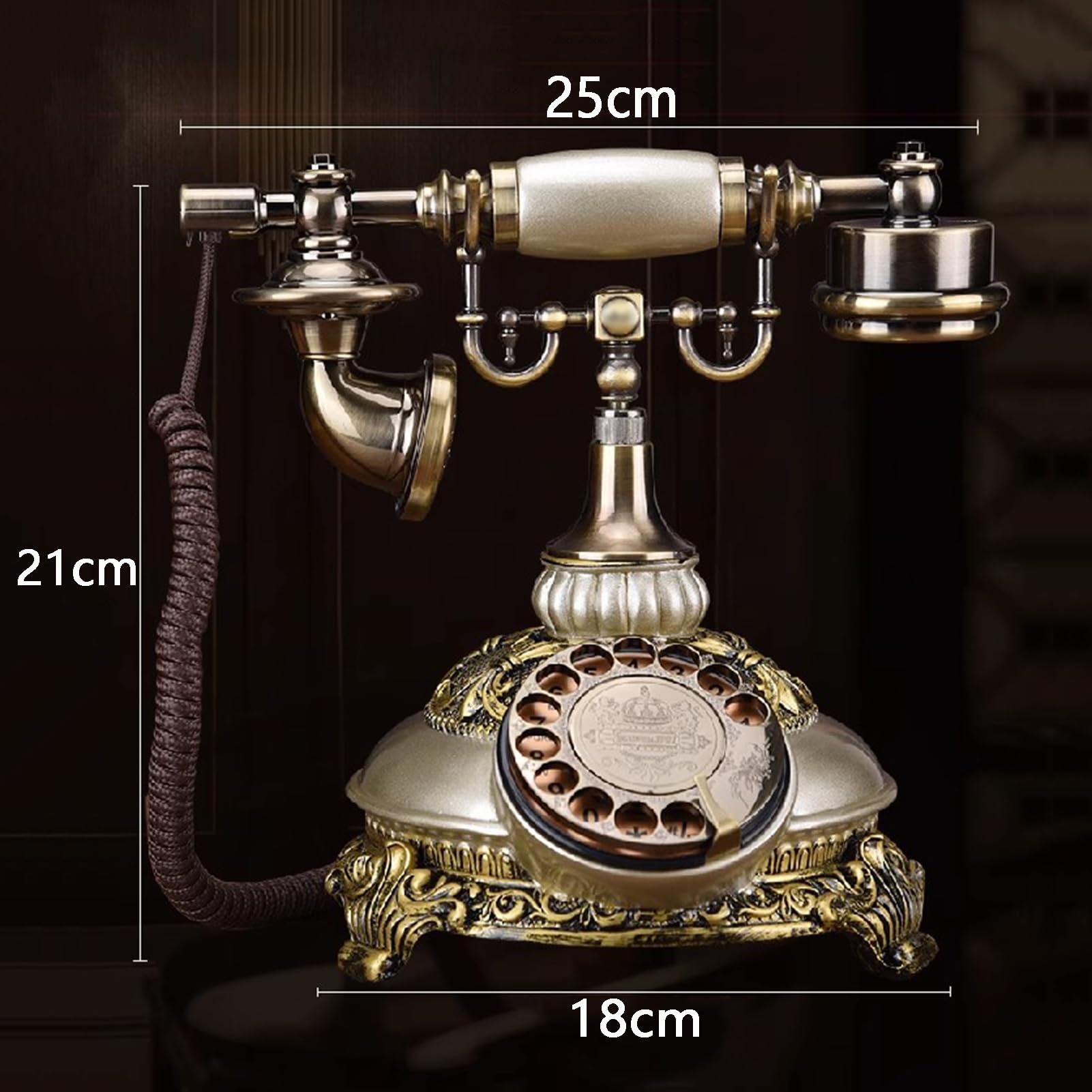 HJMMWT Telefon przewodowy z wybieraniem retro. Zabytkowy telefon stacjonarny. Vintage Home Office