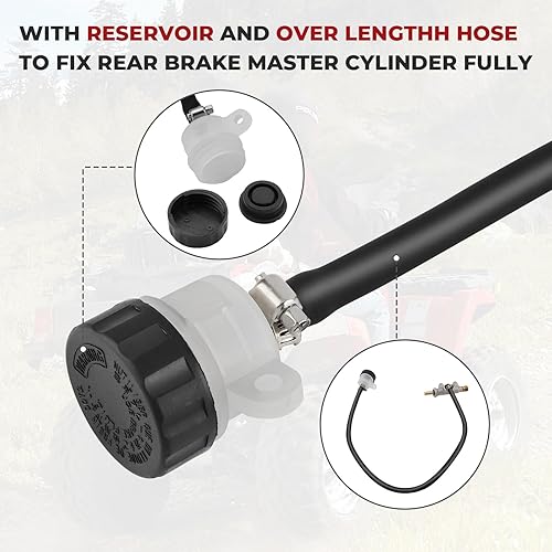 Miniatura 4 de 1910301 1910311 Cilindro maestro de freno trasero compatible con Polaris Sportsman Magnum Scrambler Trail Blazer Trail Boss Diesel Worker Xpedition