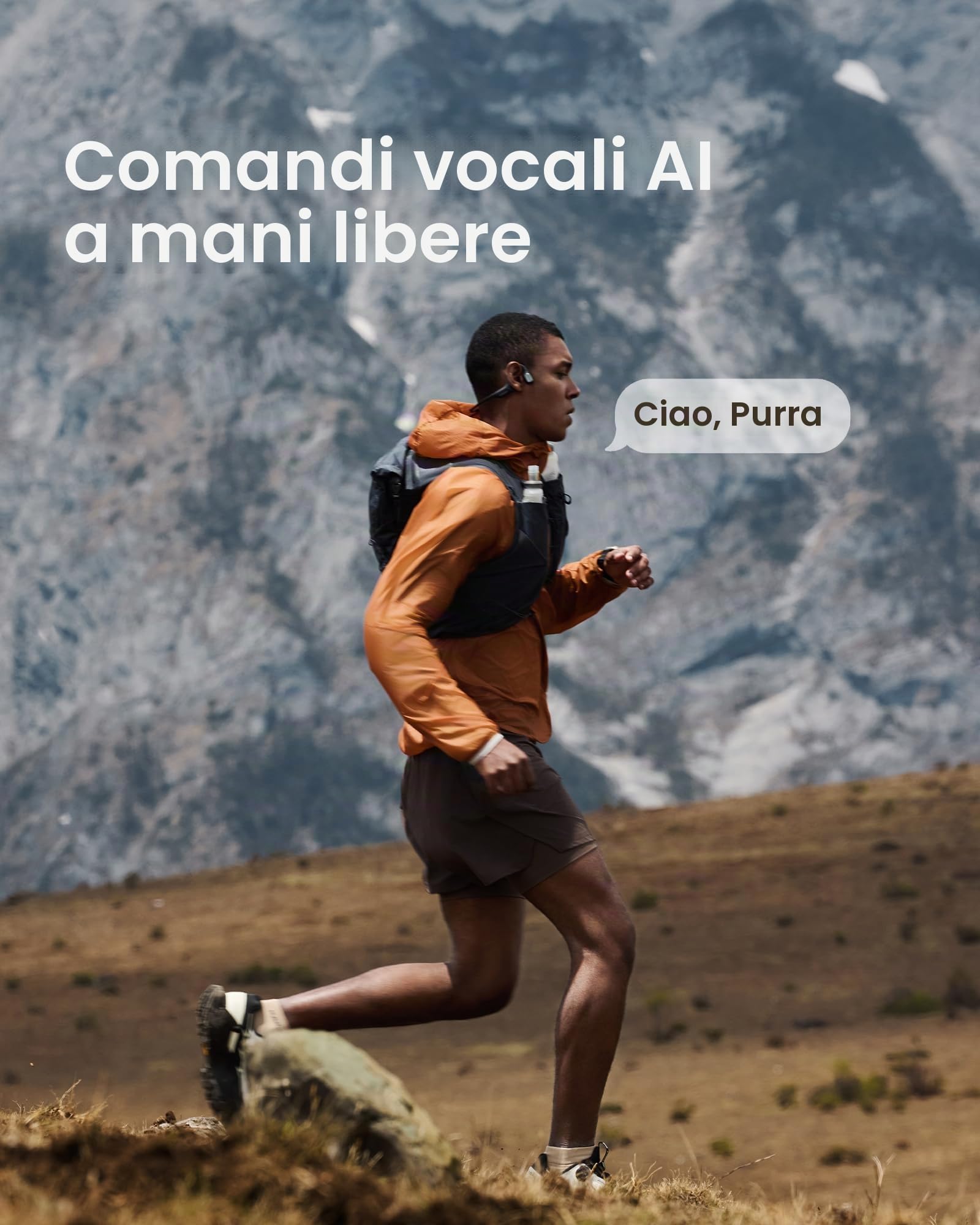 mojawa Purra Run - Cuffie Sportive a Conduzione Ossea – Nero