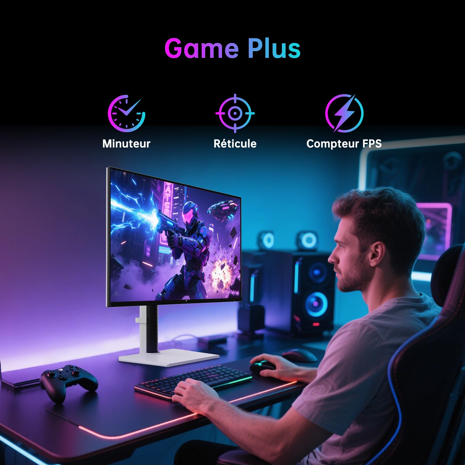 KTC Ecran Gaming 4K 27 Pouces, Double Mode 4K@160Hz / FHD@320Hz Changement Transparent, Panneau IPS Rapide, 1ms, HDR400, Adaptive Sync, 125% sRGB, 97% DCI-P3, ΔE<2, USB C 90W, KVM, H27P6