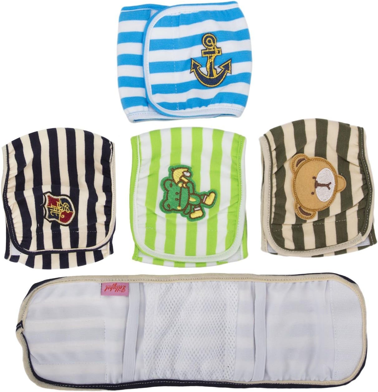 Lillypet Set - 4pcs Dog Puppy Diaper Washable Male Belly Band for Small and Medium Dog Random Colors L