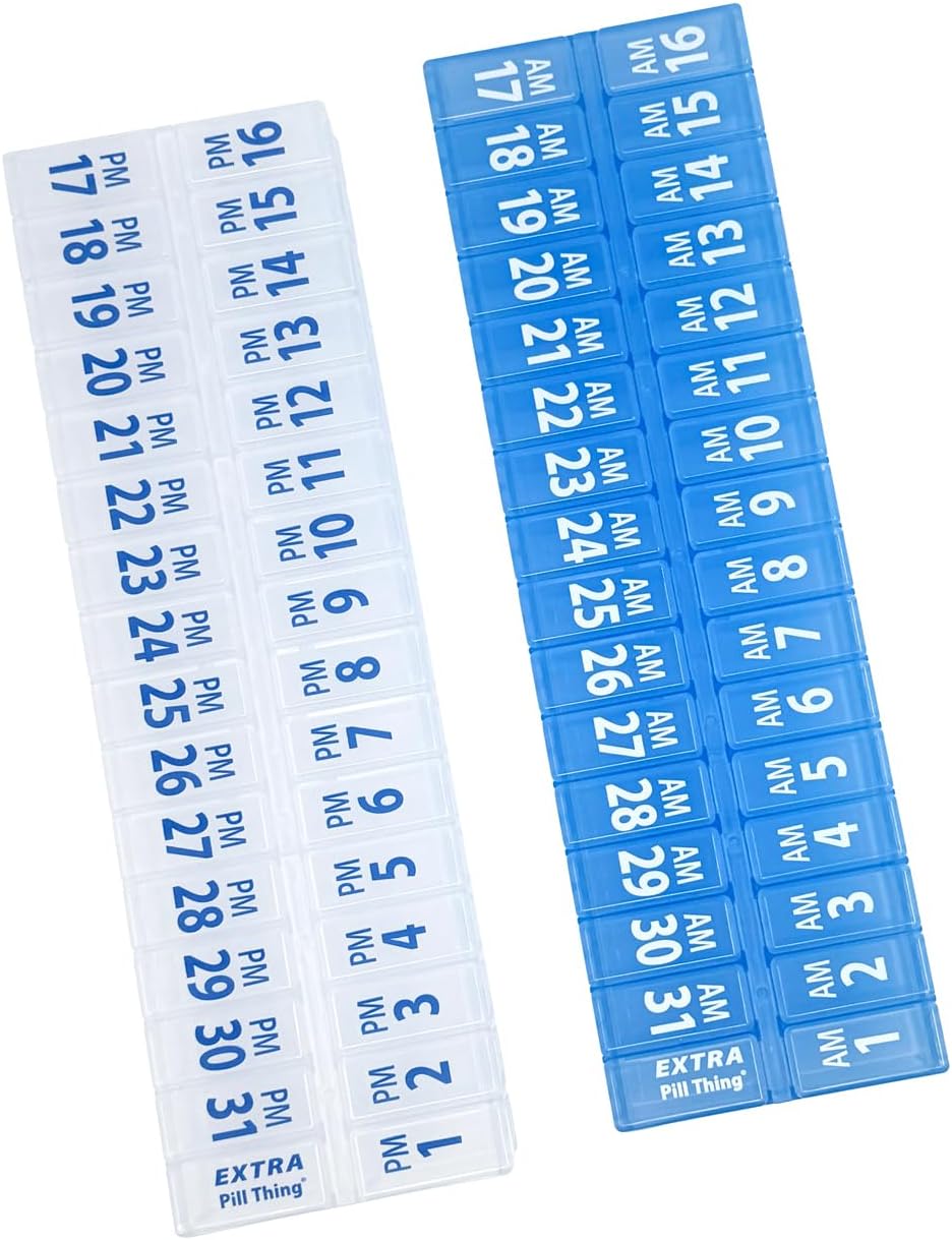XL Twice-a-Day 31-Day AM/PM Pill Organizer (XL) with Separate AM/PM Boxes