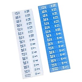XL Twice-a-Day Monthly Pill Box Planner Set, 31 Day AM & PM Medication Organizer, Separate AM and PM Cases with Extra Compartment (XL - 31 Day AM/PM - Clear/Blue)