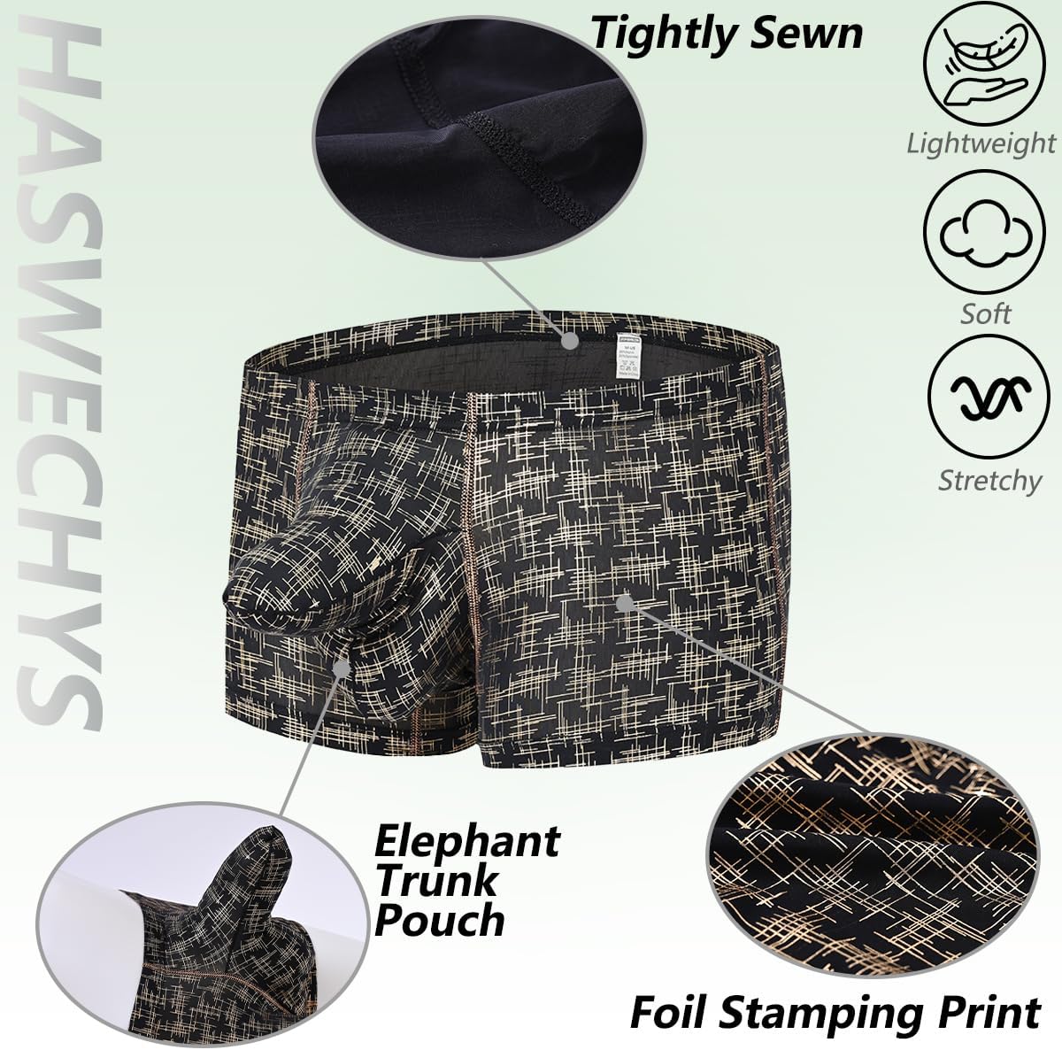 Men's Sexy Boxer Briefs Bulge Enhancing Underwear Low Rise Trunks Short Leg Boxer Briefs - Image 3