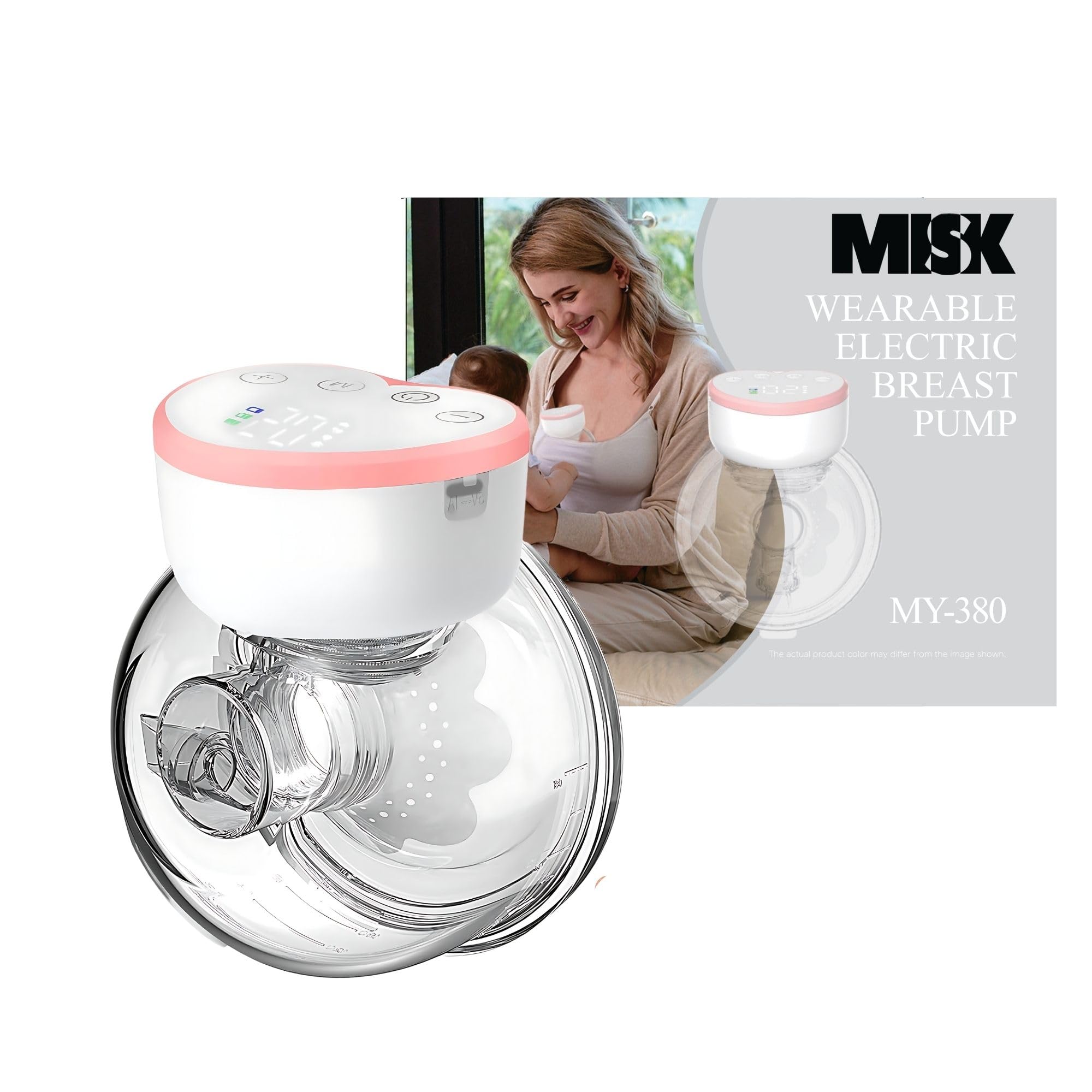 MISK Wearable Electric Breast Pump For Feeding Mothers, 4 Modes & 12 Levels, Automatic & Digital Screen, Rechargeable 1200 mAh battery, 210 ML Milk cup, Compact Portable & Skin friendly BPA Free (1 Year Warranty)-image-35