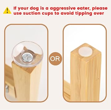 Elevated Dog Bowl Stand Adjustable Dog Food Holder 10H Medium Bamboo | 10 Elevated Dog Bowl Stand, Medium Dogs, Adjustable, Fits 7-10 Bowls, Single Bowl Holder, Natural Bamboo, Classic