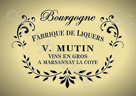 Pochoir shabby chic français : Haute Couture Paris, réutilisable A4/A3 - Canada
