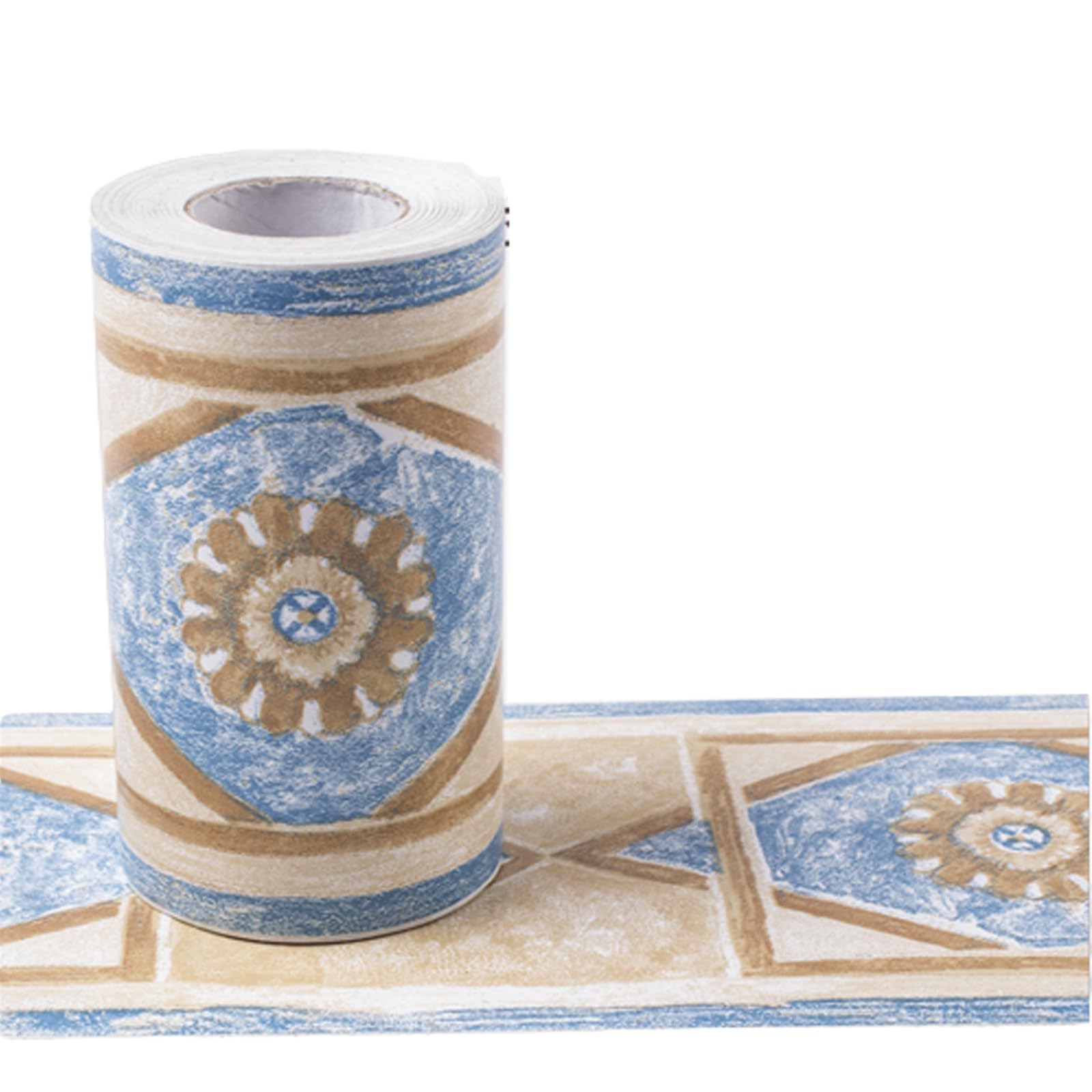 Fjqfhh Blue Baseboard Skirting Border, Floral Pattern Self-Adhesive Skirting Line 10Cmx10m(Blue)