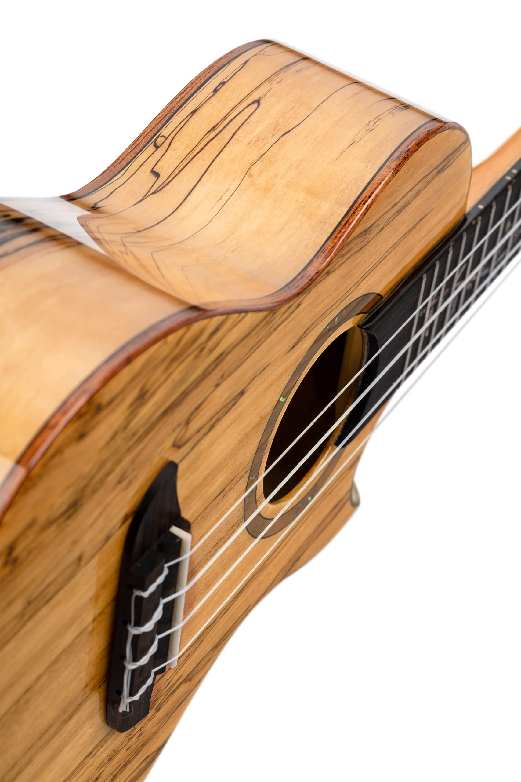 Ortega Guitars Ukulele Concerto Elettro-Acustico – Elite Series – Gig Bag Inclusa – Spalted Acero, Natural (RUET-SMA)
