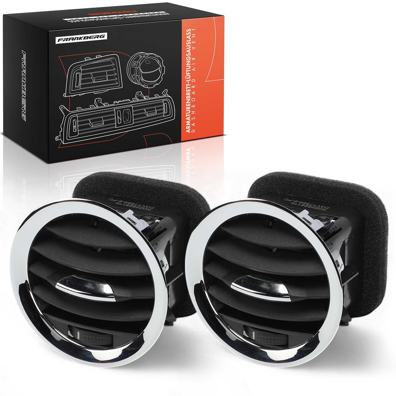 Frankberg 2x Bocchetta di Ventilazione Bocchette di uscita dell'aria Anteriore Compatibile con Corsa D S07 Adam M13 Adam Corsa D Furgone/Compatto S07 Replace# 13417366