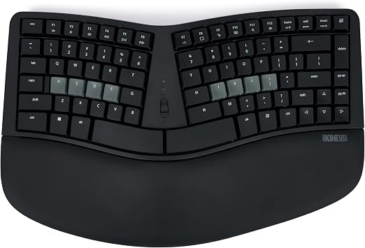 KINESIS mWave Ergonomic Keyboard for PC (Black) | Mechanical Switches | Bluetooth & USB | Programmable | Backlit | Windows Modifiers & Hotkeys