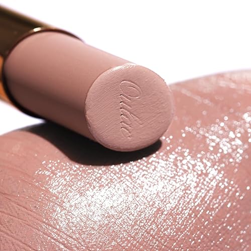 Miniatura 8 de Oulac Lápiz labial mate cremoso de melocotón nude, pintalabios suaves con acabado satinado para mujeres con fórmula hidratante, color rico,