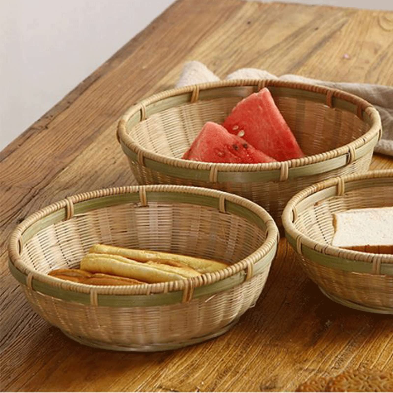 Foodservice Vassoio Vassoio Tessuto Vassoio for Serving Vassoio Rotondo Vassoio Multifunzione Adatto for Colazione Bevanda tavolino da caffè per Feste, Tavolo, Cucina (Size : B)