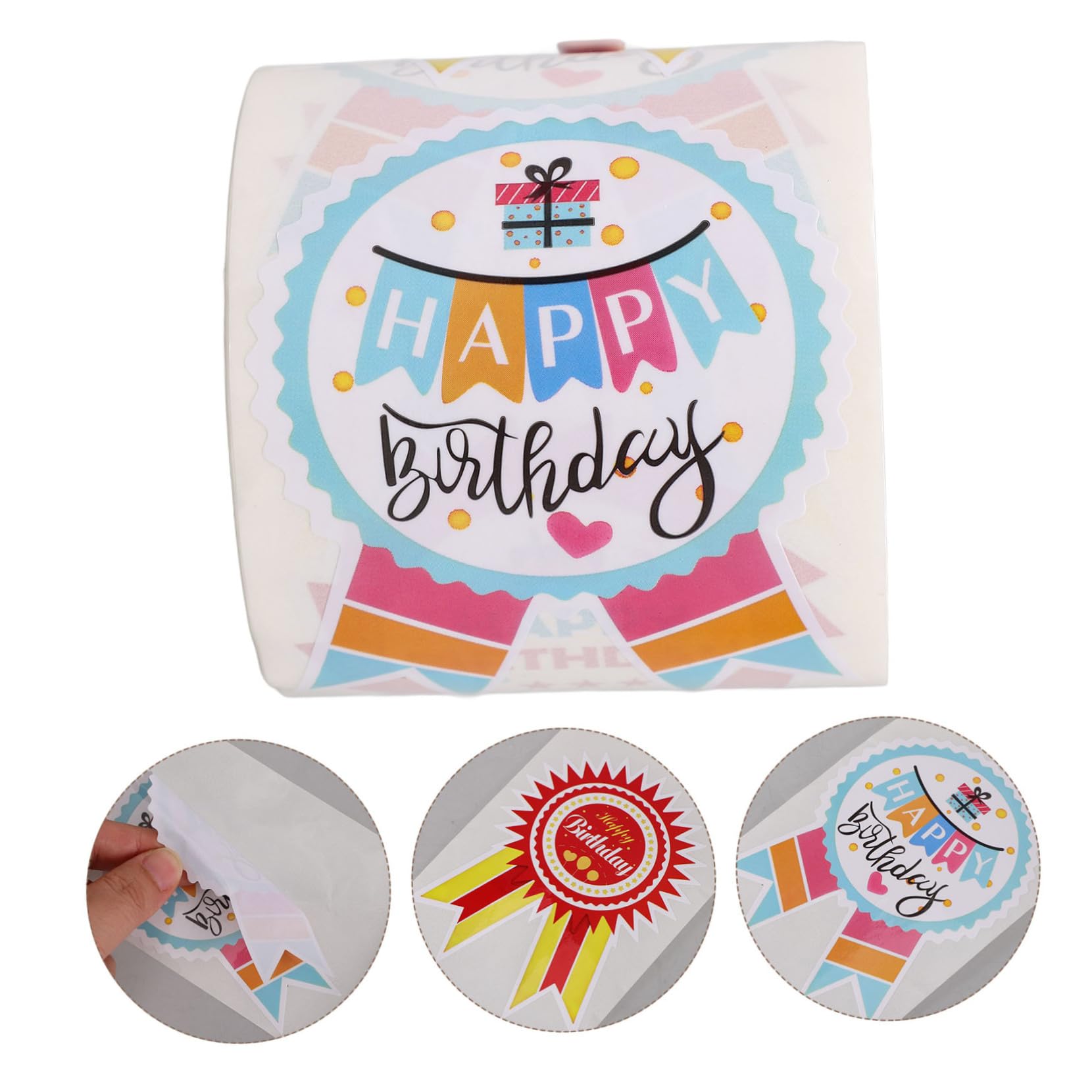 SHINEOFI 5rotoli Etichette Adesive Per Compleanno Adesivi Decorativi Cartoon Per Buste e Adesivi Autoadesivi Per Festeggiare e