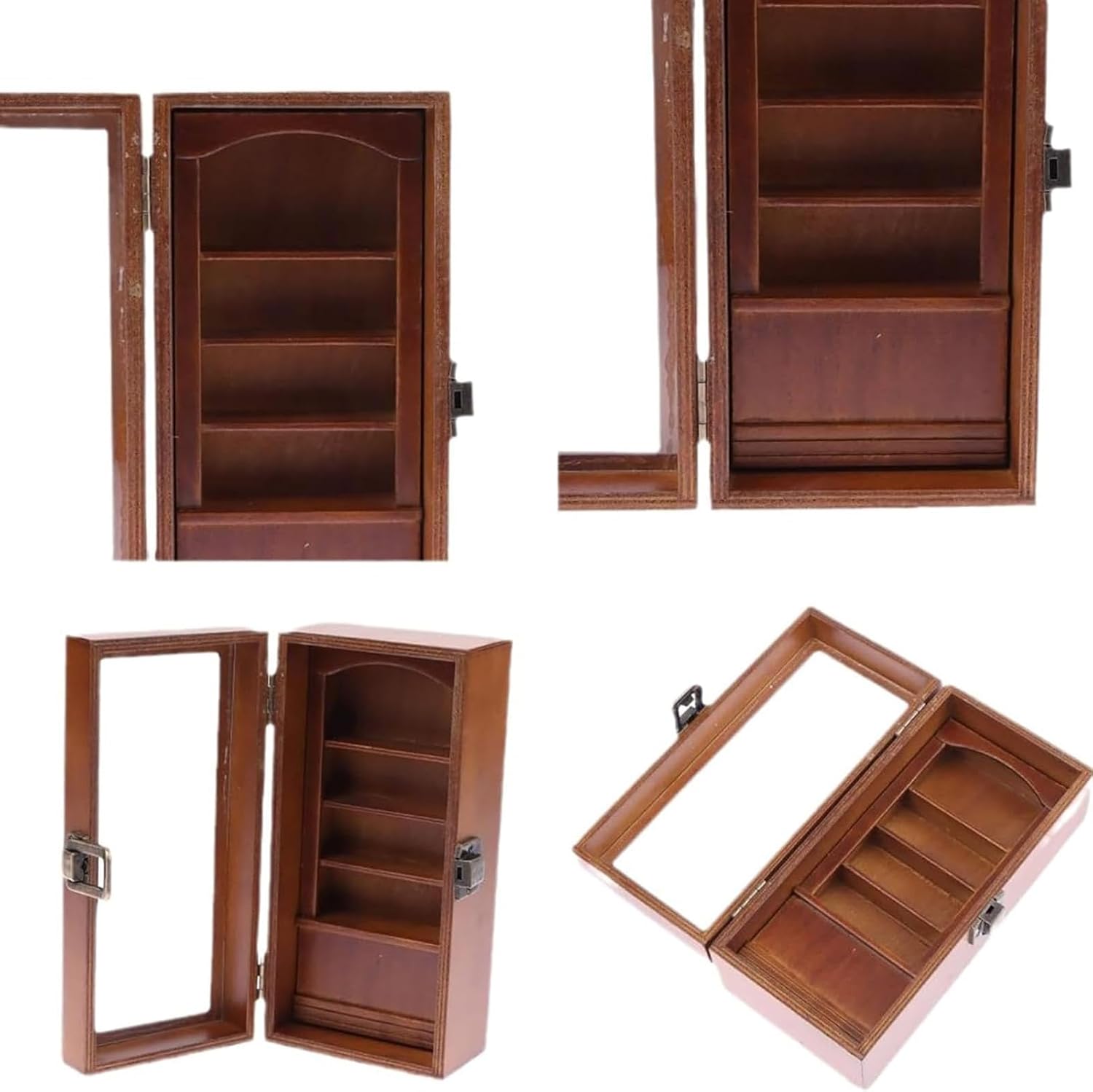 Wooden Tiny Book Library, Miniature Pocket Anxiety Bookshelf, Stress Reliever Bookshelf Toy with 80 Miniature Book Models, Well-Designed and Detailed, Indoor Decoration