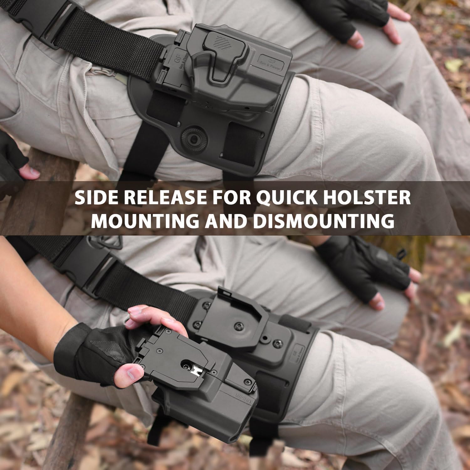 Universal Drop Leg Holster for Compact & Sub-Compact Pistol, Fits Taurus G3C/ G2C, Glock 19/ 19X/ 26/43/ 43X/ 43X MOS, Sig P365/ XL, Hellcat Pro, S&W M&P Shield Plus, Ruger Security 9, and More - Image 4