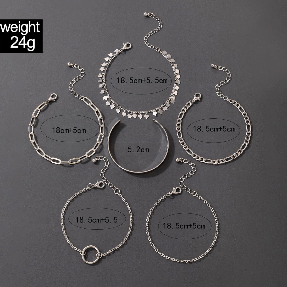 Contemporary Stackable Bracelet Set of 6