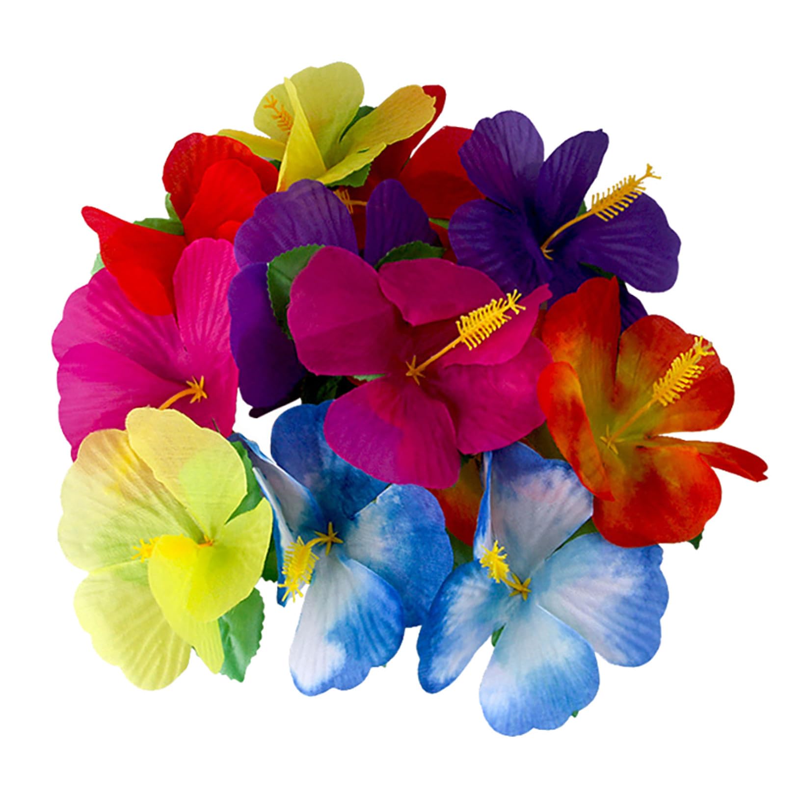 Fleurs Artificielles Hawaïennes Hibiscus pour Décoration Table Soirée Tropicale et Anniversaire