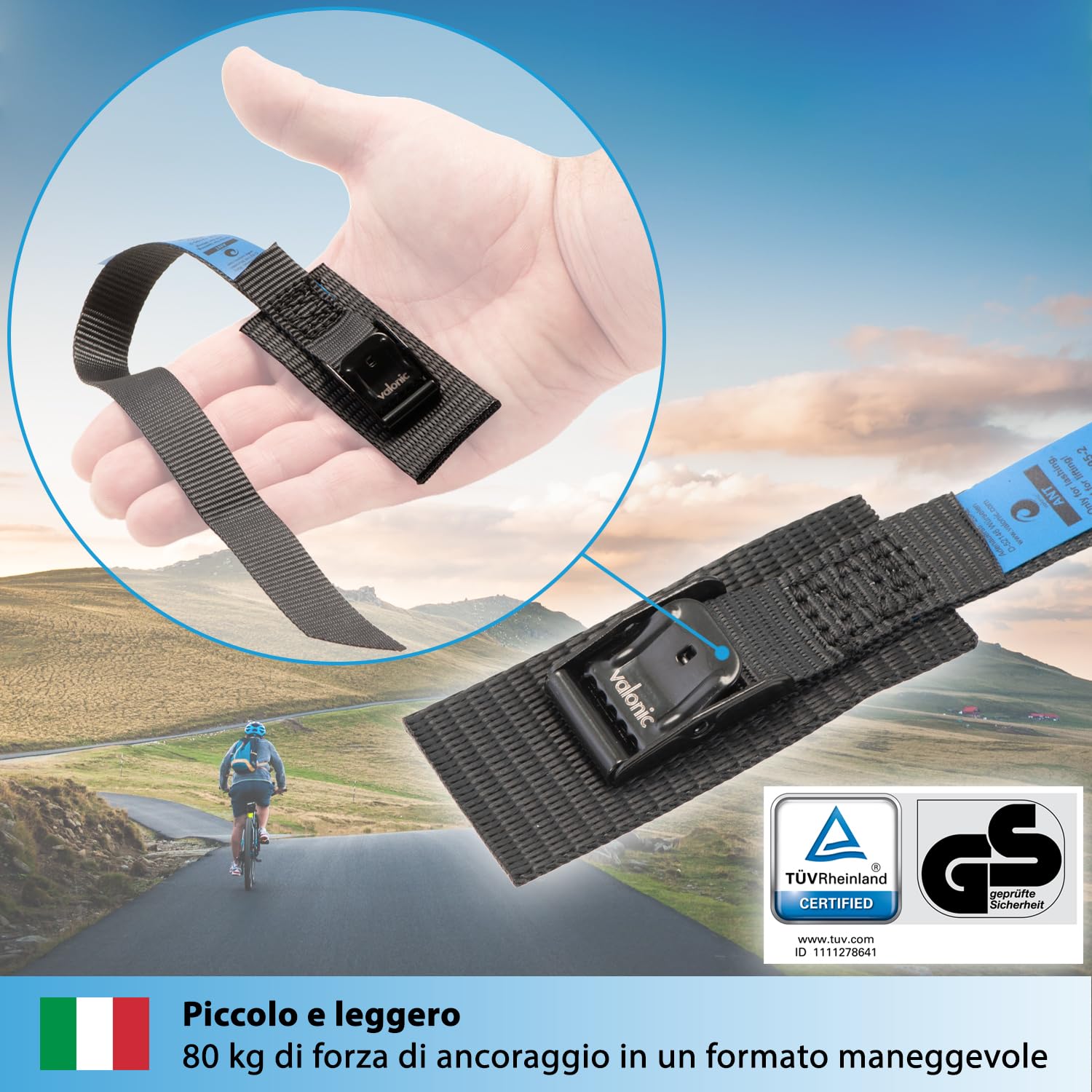 Valonic Cinghie Di Fissaggio Per Bici - 4x35cm Con Certificazione TÜV, Fino A 80kg - Foto 13
