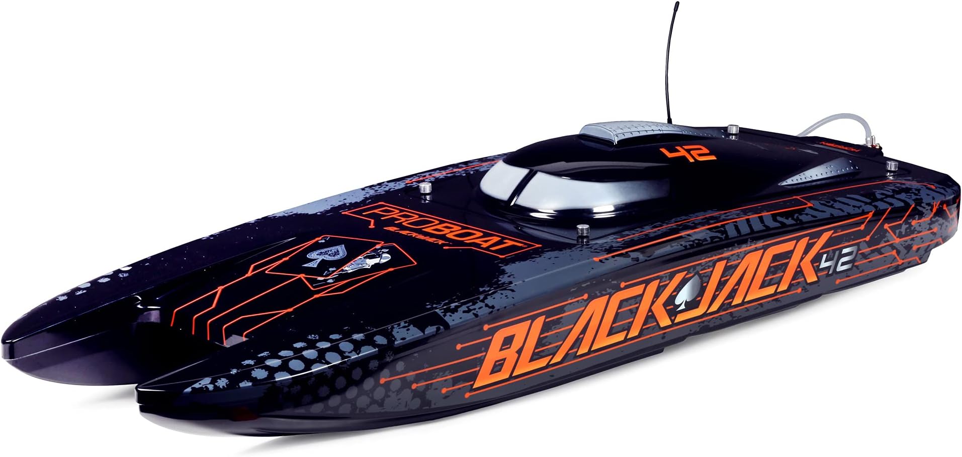 Pro Boat RC Blackjack 42" 8S Brushless Catamaran RTRBattery and Charger Not Included Black/Orange PRB08043T1
