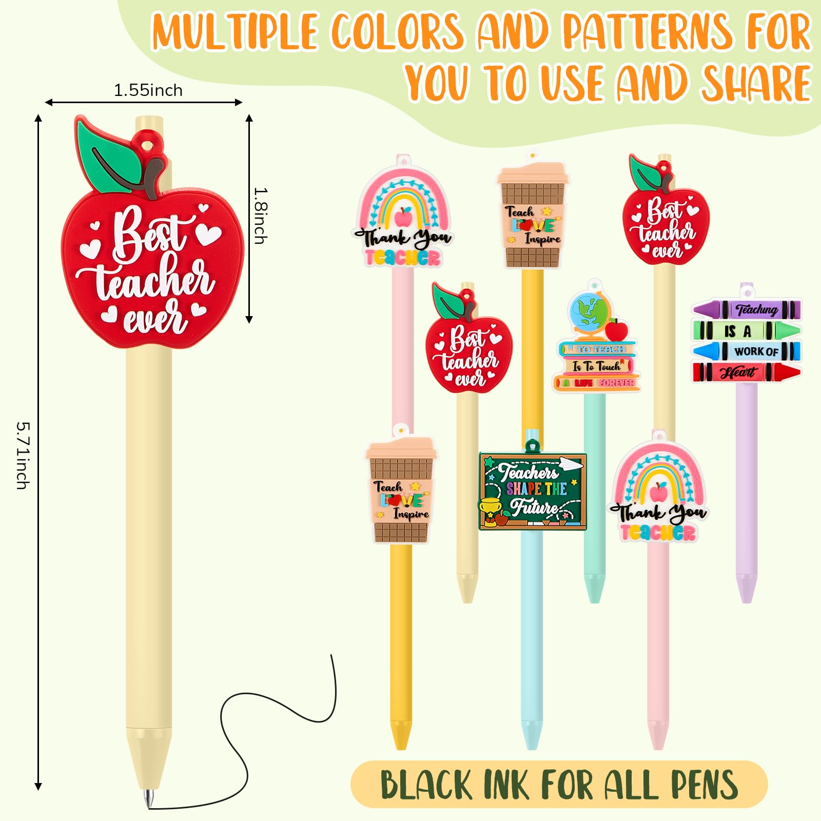 Snapklik.com : ReliThick 9 Pcs Back To School Teacher Gift Pen Bulk ...
